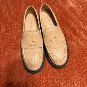 Coach light pink Quilted Loafers